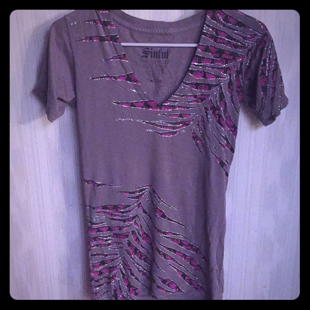 Gorgeous Sinful V-neck tee